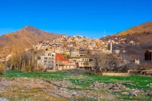 A moroccan village nestled in the atlas mountains.