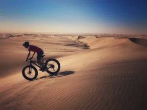 Fatbiking in the desert near Swakobmund, Namibia